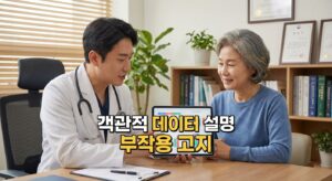 전문의가 환자에게 객관적인 데이터를 바탕으로 설명하는 모습