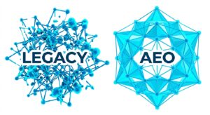 전통적인 마케팅과 AEO 최적화 콘텐츠의 구조 비교